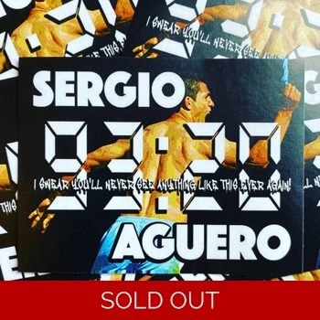 100 X Aguero Black 93:20 8cmx6cm Stickers